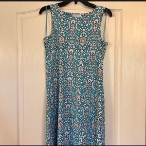 Charter Club blue white floral sleeveless dress